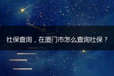 社保查询，在厦门市怎么查询社保？