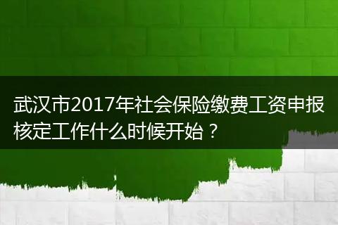 武汉市2017年社会保险缴费工资申报核定工作什么时候开始？