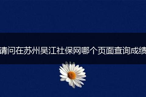 请问在苏州吴江社保网哪个页面查询成绩