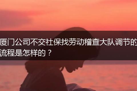 厦门公司不交社保找劳动稽查大队调节的流程是怎样的？