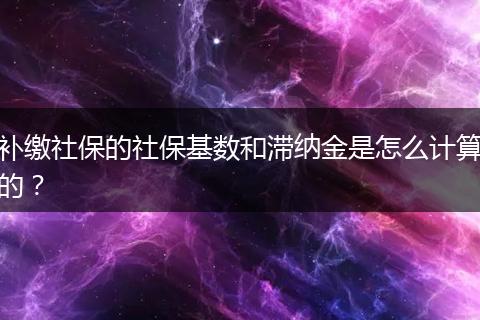 补缴社保的社保基数和滞纳金是怎么计算的？