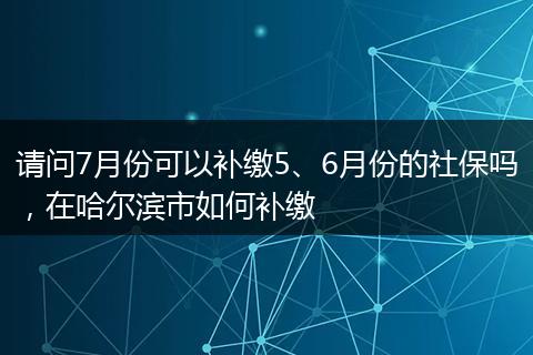 请问7月份可以补缴5、6月份的社保吗，在哈尔滨市如何补缴