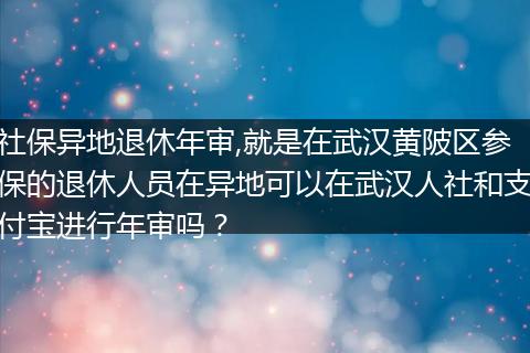 社保异地退休年审,就是在武汉黄陂区参保的退休人员在异地可以在武汉人社和支付宝进行年审吗？
