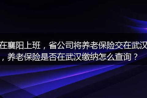 在襄阳上班，省公司将养老保险交在武汉，养老保险是否在武汉缴纳怎么查询？