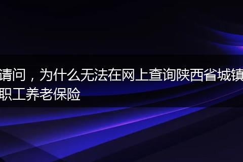 请问，为什么无法在网上查询陕西省城镇职工养老保险