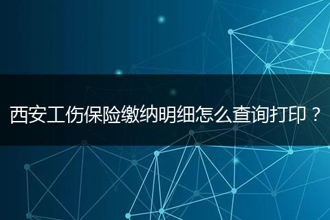 西安工伤保险缴纳明细怎么查询打印？