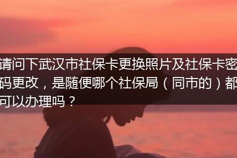请问下武汉市社保卡更换照片及社保卡密码更改，是随便哪个社保局（同市的）都可以办理吗？