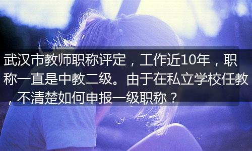 武汉市教师职称评定，工作近10年，职称一直是中教二级。由于在私立学校任教，不清楚如何申报一级职称？
