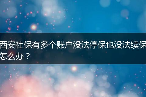 西安社保有多个账户没法停保也没法续保怎么办？