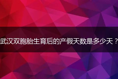 武汉双胞胎生育后的产假天数是多少天？