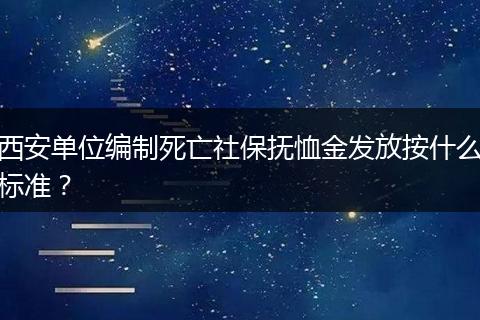 西安单位编制死亡社保抚恤金发放按什么标准？