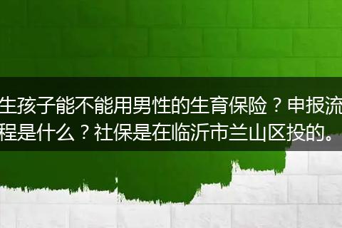 生孩子能不能用男性的生育保险？申报流程是什么？社保是在临沂市兰山区投的。