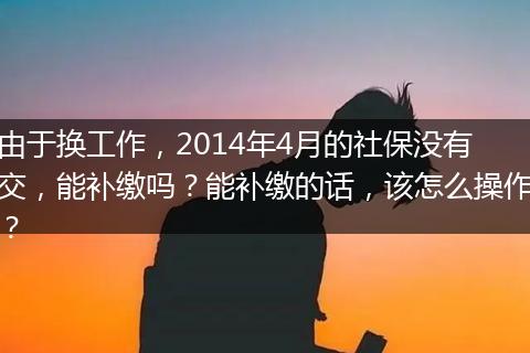由于换工作，2014年4月的社保没有交，能补缴吗？能补缴的话，该怎么操作？
