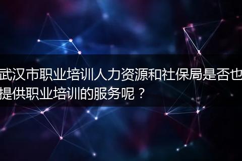 武汉市职业培训人力资源和社保局是否也提供职业培训的服务呢？