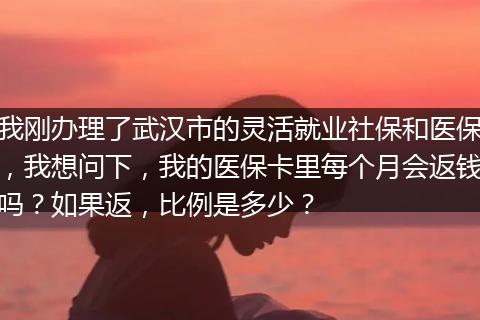 我刚办理了武汉市的灵活就业社保和医保，我想问下，我的医保卡里每个月会返钱吗？如果返，比例是多少？