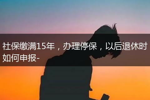 社保缴满15年，办理停保，以后退休时如何申报-