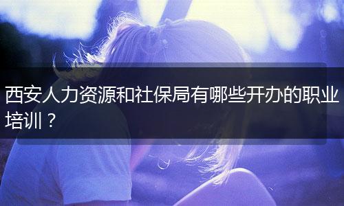 西安人力资源和社保局有哪些开办的职业培训？