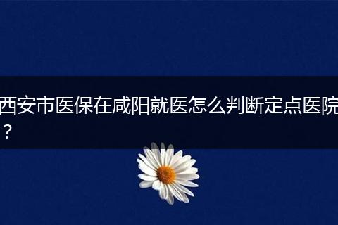 西安市医保在咸阳就医怎么判断定点医院？