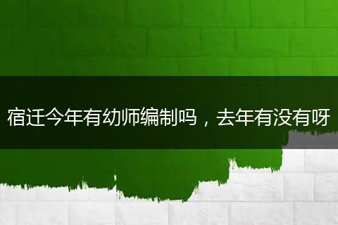 宿迁今年有幼师编制吗，去年有没有呀