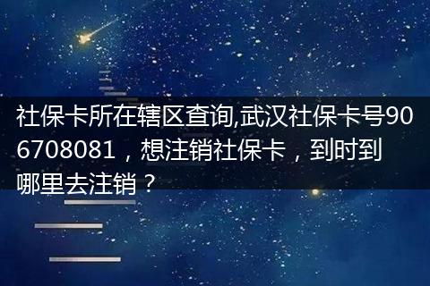 社保卡所在辖区查询,武汉社保卡号906708081，想注销社保卡，到时到哪里去注销？