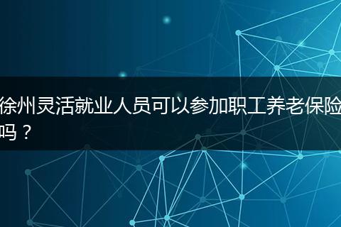 徐州灵活就业人员可以参加职工养老保险吗？