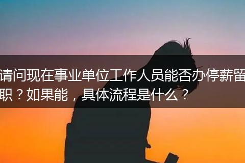 请问现在事业单位工作人员能否办停薪留职？如果能，具体流程是什么？