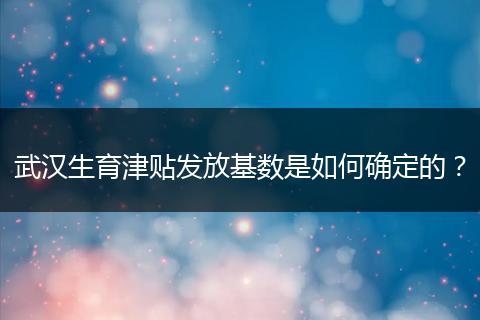 武汉生育津贴发放基数是如何确定的？