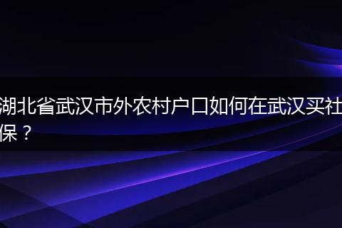 湖北省武汉市外农村户口如何在武汉买社保？