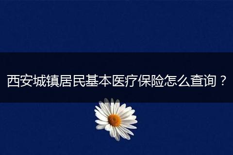 西安城镇居民基本医疗保险怎么查询？