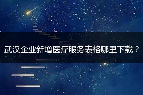 武汉企业新增医疗服务表格哪里下载？