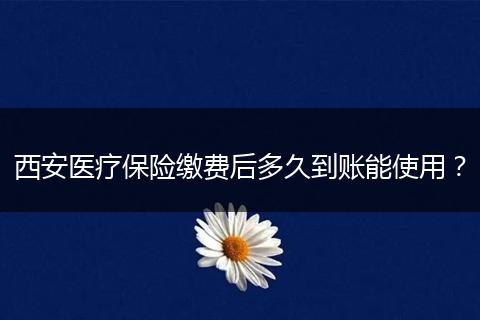 西安医疗保险缴费后多久到账能使用？