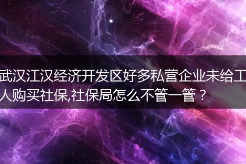 武汉江汉经济开发区好多私营企业未给工人购买社保,社保局怎么不管一管？