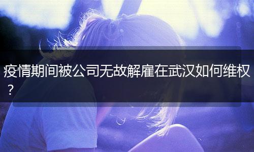 疫情期间被公司无故解雇在武汉如何维权？