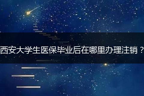 西安大学生医保毕业后在哪里办理注销？