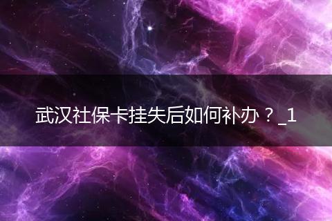 武汉社保卡挂失后如何补办？_1