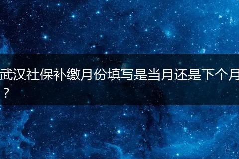 武汉社保补缴月份填写是当月还是下个月？