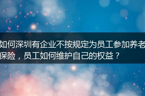 如何深圳有企业不按规定为员工参加养老保险，员工如何维护自己的权益？