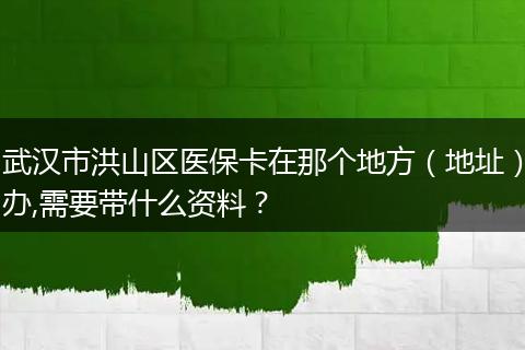武汉市洪山区医保卡在那个地方（地址）办,需要带什么资料？