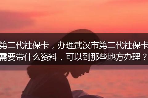 第二代社保卡，办理武汉市第二代社保卡需要带什么资料，可以到那些地方办理？