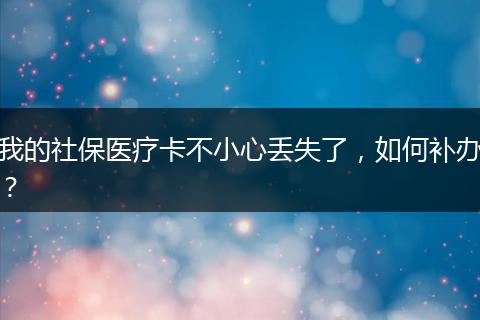 我的社保医疗卡不小心丢失了，如何补办？