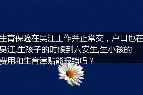 生育保险在吴江工作并正常交，户口也在吴江,生孩子的时候到六安生,生小孩的费用和生育津贴能报销吗？
