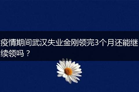 疫情期间武汉失业金刚领完3个月还能继续领吗？