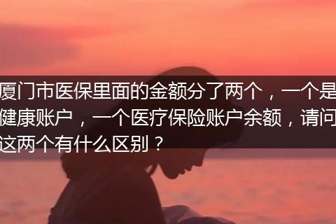 厦门市医保里面的金额分了两个，一个是健康账户，一个医疗保险账户余额，请问这两个有什么区别？