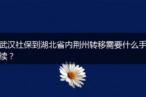 武汉社保到湖北省内荆州转移需要什么手续？