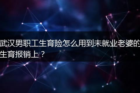 武汉男职工生育险怎么用到未就业老婆的生育报销上？