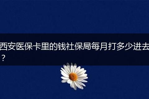 西安医保卡里的钱社保局每月打多少进去？