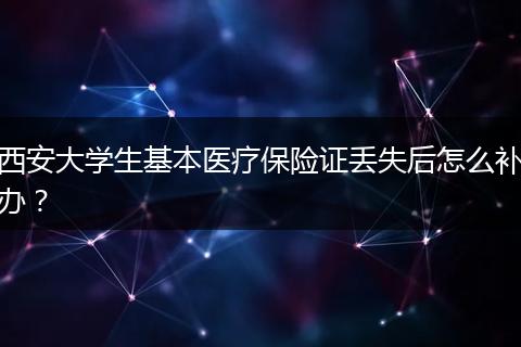 西安大学生基本医疗保险证丢失后怎么补办？