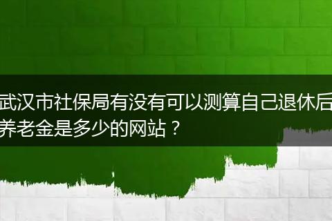 武汉市社保局有没有可以测算自己退休后养老金是多少的网站？