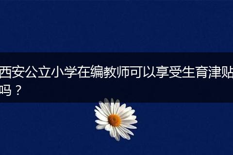西安公立小学在编教师可以享受生育津贴吗？