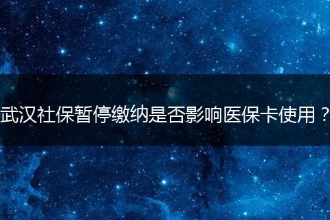 武汉社保暂停缴纳是否影响医保卡使用？
